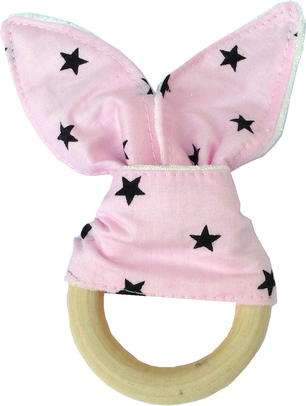 Wooden Baby Teether with Bunny Ears